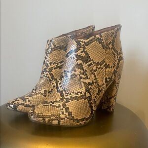 Snakeskin Ankle Boots - Tan and Black like new